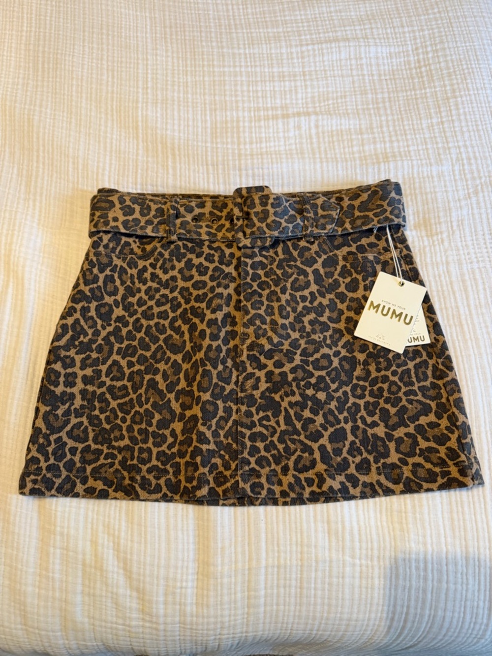 Show Me Your MuMu Leopard-Print Mini Skirt in Brown and Black